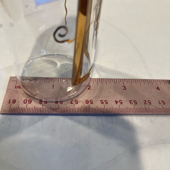 Roman Inc. Wine Bottle Ornament Etched Gold on Clear Glass - Picture 4 of 6